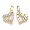 Brass Micro Pave Cubic Zirconia Charms LS-ZIRC-F111-19G-2