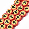 Handmade Polymer Clay Bead Strands X-CLAY-S096-036-1
