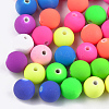 Rubberized Style Acrylic Beads MACR-T023-31B-1