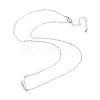 Pea Shaped Plastic Imitation Pearl Pendant Necklace with Brass Cable Chains NJEW-F316-01P-2