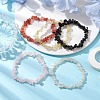 12 Constellation Natural Mixed Gemstone Chip Beaded Stretch Bracelets Sets for Women Men BJEW-JB10264-10-5