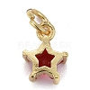 Brass Glass Pendants KK-P192-10-3
