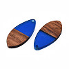 Transparent Resin & Walnut Wood Pendants RESI-N025-032-C03-3