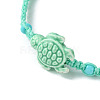 Porcelain Tortoise Braided Bead Bracelets BJEW-JB10058-03-6