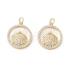 Brass Micro Pave Cubic Zirconia Pendants KK-P260-21G-1