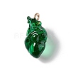 Transparent Resin Pendants RESI-E028-01G-10-1