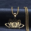 304 Stainless Steel Pendant Necklaces NJEW-K253-03G-1
