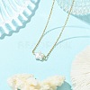 Natural Baroque Keshi Pearl Pendant 304 Stainless Steel Cable Chain Necklaces for Women NJEW-JN06225-2