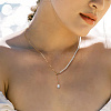 925 Sterling Silver with Natural Pearl Pendant Necklaces NJEW-Z030-03G-3