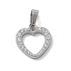 Ion Plating(IP) 304 Stainless Steel Micro Pave Cubic Zirconia Pendants STAS-Z107-04P-01-1