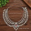 Boho Alloy & Iron Siam Rhinestone Embossed Teardrop Tassel Chain Belts WGEDD79-01-3
