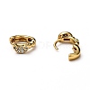 Brass Micro Pave Clear Cubic Zirconia Huggie Hoop Earrings EJEW-H121-14G-3