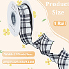 10 Yards Linen Tartan Printed Ribbon OCOR-WH20001-13B-2