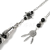Natural Obsidian Cone Dowsing Pendulum Big Pointed Pendants AJEW-Z041-01C-AS-2