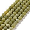 Round Frosted Natural TaiWan Jade Bead Strands G-M248-8mm-02-2