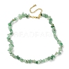 Natural Green Aventurine Chips Beaded Necklace NJEW-FZ00004-03-2
