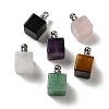 Natural Mixed Gemstone Perfume Bottle Pendants G-Z039-04P-1