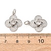 Brass Micro Pave Clear Cubic Zirconia Pendants CU-CBA2907-03C-P-3