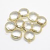 Golden Tone Brass Glass Pendants GLAA-J018B-G-2