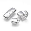 304 Stainless Steel Fold Over Clasps STAS-G143-25P-3
