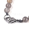 Natural Grey Agate Round & Cone Beaded Necklaces NJEW-N064-03C-4