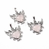 Natural Rose Quartz Pendants G-P496-04P-15-1