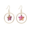 Bling Glass Star Dangle Earrings EJEW-JE05140-4