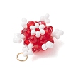 Glass Seed Beaded Snowflake Pendants PALLOY-MZ00815-06-4