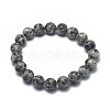 Natural Sesame Jasper/Kiwi Jasper Bead Stretch Bracelets X-BJEW-K212-A-033-2