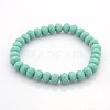 Faceted Opaque Solid Color Crystal Glass Rondelle Beads Stretch Bracelets BJEW-F072-08-1