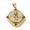 Brass Micro Pave Cubic Zirconia Pendants KK-R162-086A-G-1