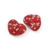 Heart Shaped Polymer Clay Rhinestone Beads CLAY-NH0002-01B-2