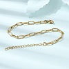 4MM 304 Stainless Steel Textured Paperclip Chain Bracelets for Man and Women SA-CBAB767-11G-2
