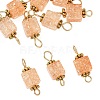 10Pcs Transparent Crackled Glass Cube Connector Charms PALLOY-JF03942-1