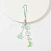 Alloy Wing with Glass Moon & Star Mobile Straps HJEW-YW00181-02-1