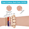 30Pcs 3 Colors Rack Plating Brass Hollow Beads KK-PH0009-55B-2