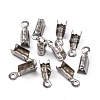 Tarnish Resistant 201 Stainless Steel Fold Over Crimp Cord Ends X-STAS-R055-08-4