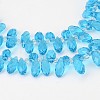 Faceted Teardrop Transparent Glass Beads Strands GLAA-J067-A01-1