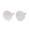 925 Sterling Silver Flat Pad  Stud Earring Findings STER-K167-045G-S-1