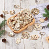 Elecrelive 100Pcs 10 Styles Undyed Natural Wooden Big Pendants WOOD-EL0001-03-15