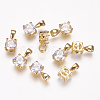 Brass Cubic Zirconia Charms X-KK-P075-25G-1