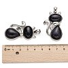 Synthetic Blue Goldstone Kitten Pendants G-P352-B03-3