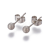 304 Stainless Steel Ear Studs EJEW-G253-4mm-P-1