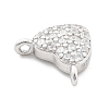 925 Sterling Silver Micro Pave Clear Cubic Zirconia Heart Charms LS-STER-A034-01P-2
