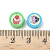 Printed Handmade Polymer Clay Beads CLAY-I016-08A-3