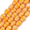 Handmade Millefiori Glass Oval Bead Strands LK-Z001-01B-05-1