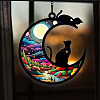 Moon with Cat Window Suncatchers PW-WG7D0D8-08-1