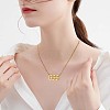 Number Pendant Necklace & Open Cuff Ring JX200A-7