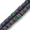 Electroplated Natural Lava Rock Beads Strands X-G-Z032-J04-12A-1