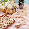 Printed Wood European Beads WOOD-WH0034-18-5